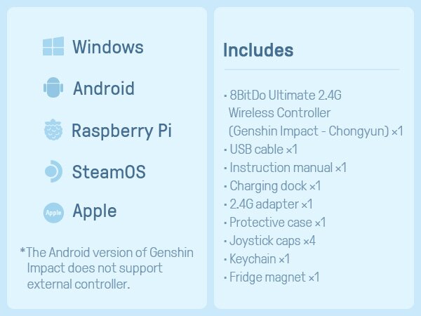 8BitDo Ultimate 2.4G Wireless Controller - Genshin Impact