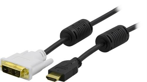 Deltaco HDMI till DVI-kabel Single Link / 1m – Svart