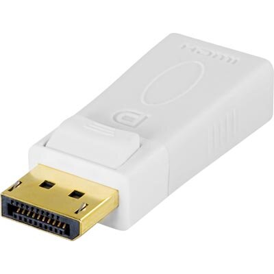 Deltaco DisplayPort till HDMI adapter 20-pin ha – 19-pin ho – Vit