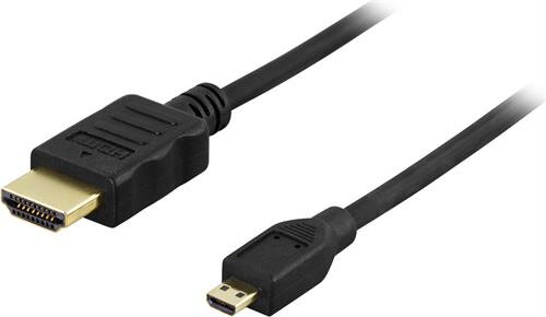 Deltaco HDMI till Micro HDMI-kabel / 2m – Svart