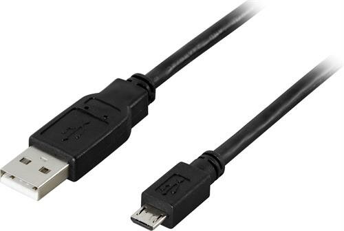 Deltaco Micro-USB 2.0 kabel 2m - Svart