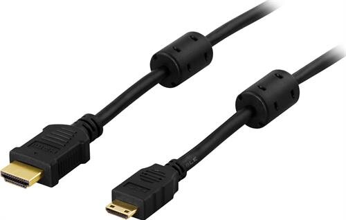 Deltaco HDMI till Mini HDMI-kabel / 2m – Svart