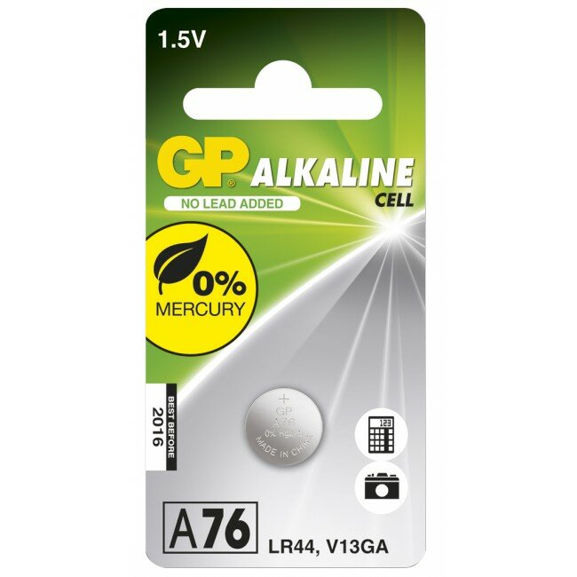 GP knappcellsbatteri 76A-C1 LR44 LR1154 AG13 1,5V 1-pack