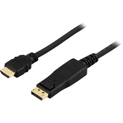 Deltaco DisplayPort till HDMI-kabel 3m – Svart