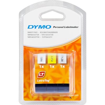 Dymo LetraTag paket med tre olika tejper 12mm