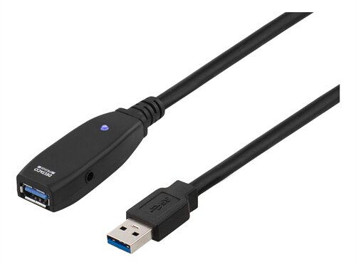 Deltaco aktiv USB 3.0-förlängningskabel – 2m