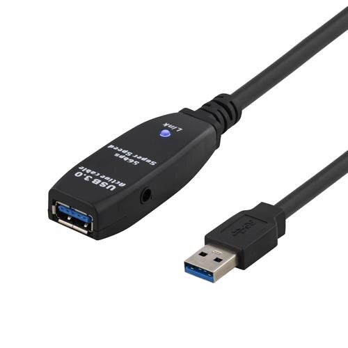 Deltaco aktiv USB 3.0-förlängningskabel – 5m