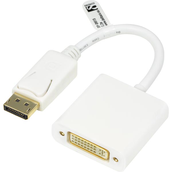 Product Image for Deltaco DisplayPort till DVI-I Single Link adapter 0,2m