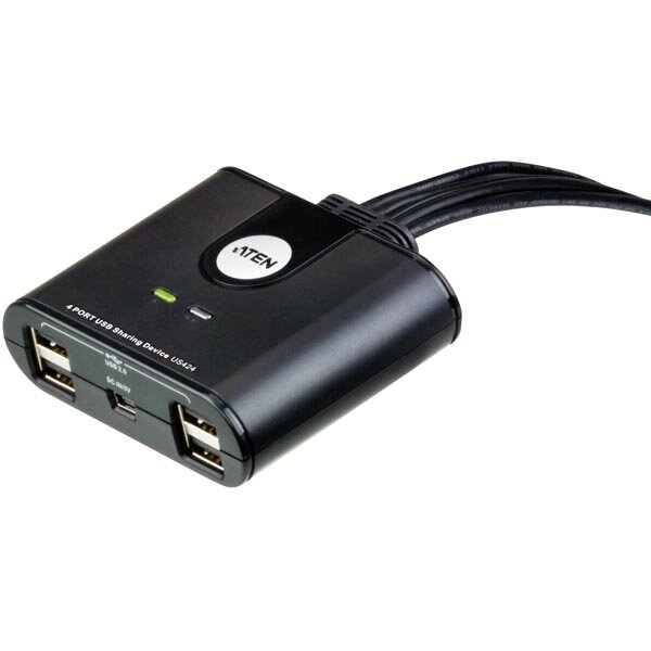 ATEN US424 manuell USB 2.0-switch 4 datorer till 4 enheter 4xUSB Typ A ho 4xUSB Typ A ha 1xMini