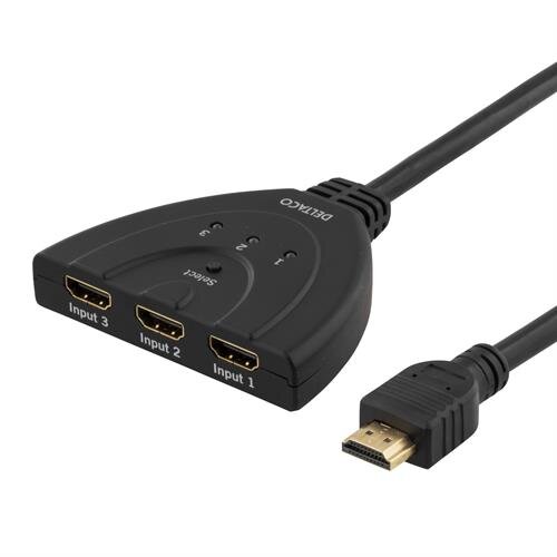 Deltaco HDMI Switch 3 input – 1 output (Sladdmodell)
