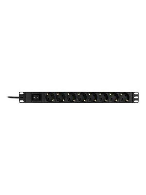 Product Image for Deltaco Grenuttag 8x uttag Rackmontage Brytare / 3m - Svart