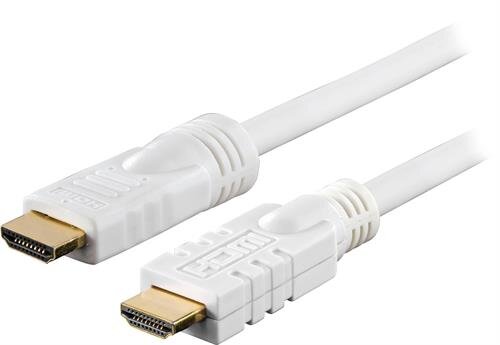Deltaco Aktiv High-Speed HDMI-kabel / 15m – Vit