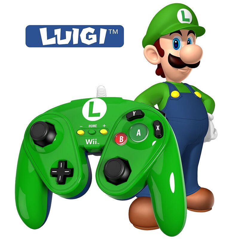 Nintendo Wii U Pdp Wired Fight Pad Luigi Retro Webhallen Com