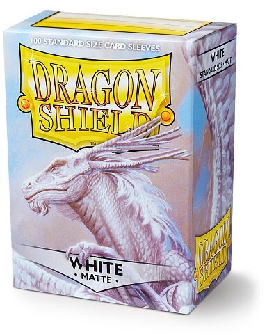 Dragon Shield Matte Sleeves White 63×88 mm (100 in box)