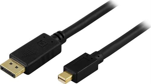 Deltaco DisplayPort till Mini-DisplayPort-kabel 1m – Svart