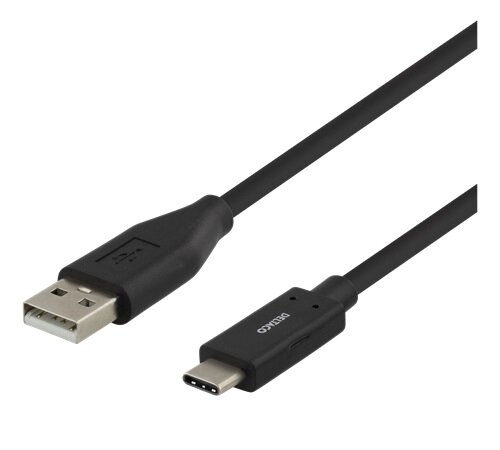 Deltaco USB 2.0 kabel Typ C – Typ A ha 0.25m – Svart