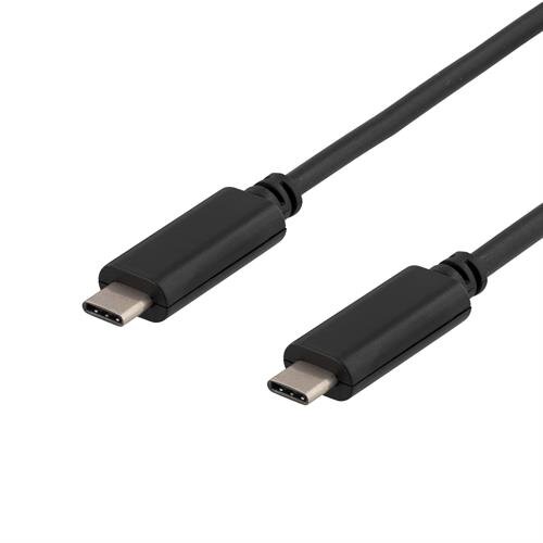 Deltaco USB 3.1 kabel Typ C – Typ C Gen 1 0.25m – Svart