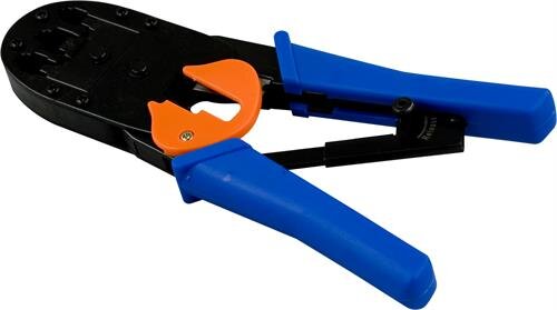 Deltaco Modularverktyg för 4/6/8-pin med avbitare/avskalare metall/plast blå/svart/orange