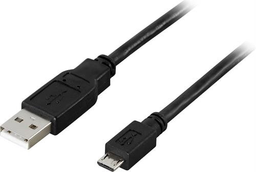 Deltaco Micro-USB 2.0 kabel 0.25m – Svart