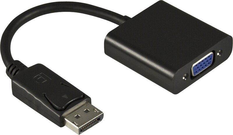 Deltaco DisplayPort till VGA 20-p ha – 15-p ho 0,2m svart