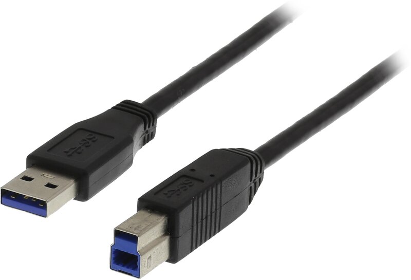 Deltaco USB 3.0 kabel Typ A hane – Typ B ha 1m – Svart