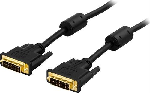 Deltaco DVI-D Single Link-kabel 1m – Svart