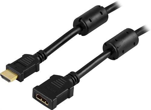 Deltaco High-Speed HDMI-förlängningskabel / 1m – Svart