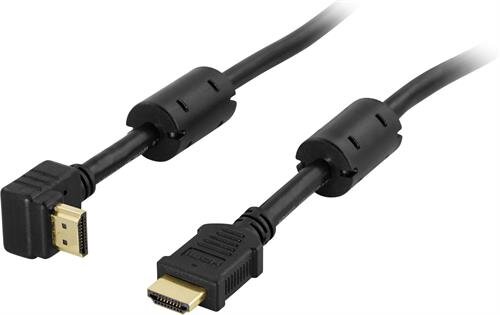 Deltaco High-Speed HDMI-kabel Vinklad / 1m – Svart