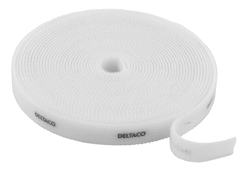 Product Image for Deltaco Kardborreband 9mm bredd - 5m - Vit