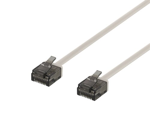 Deltaco UTP Cat6a Nätverkskabel Flat / 0.3m – Gray