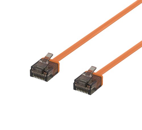 Deltaco UTP Cat6a Nätverkskabel Flat / 1m – Orange