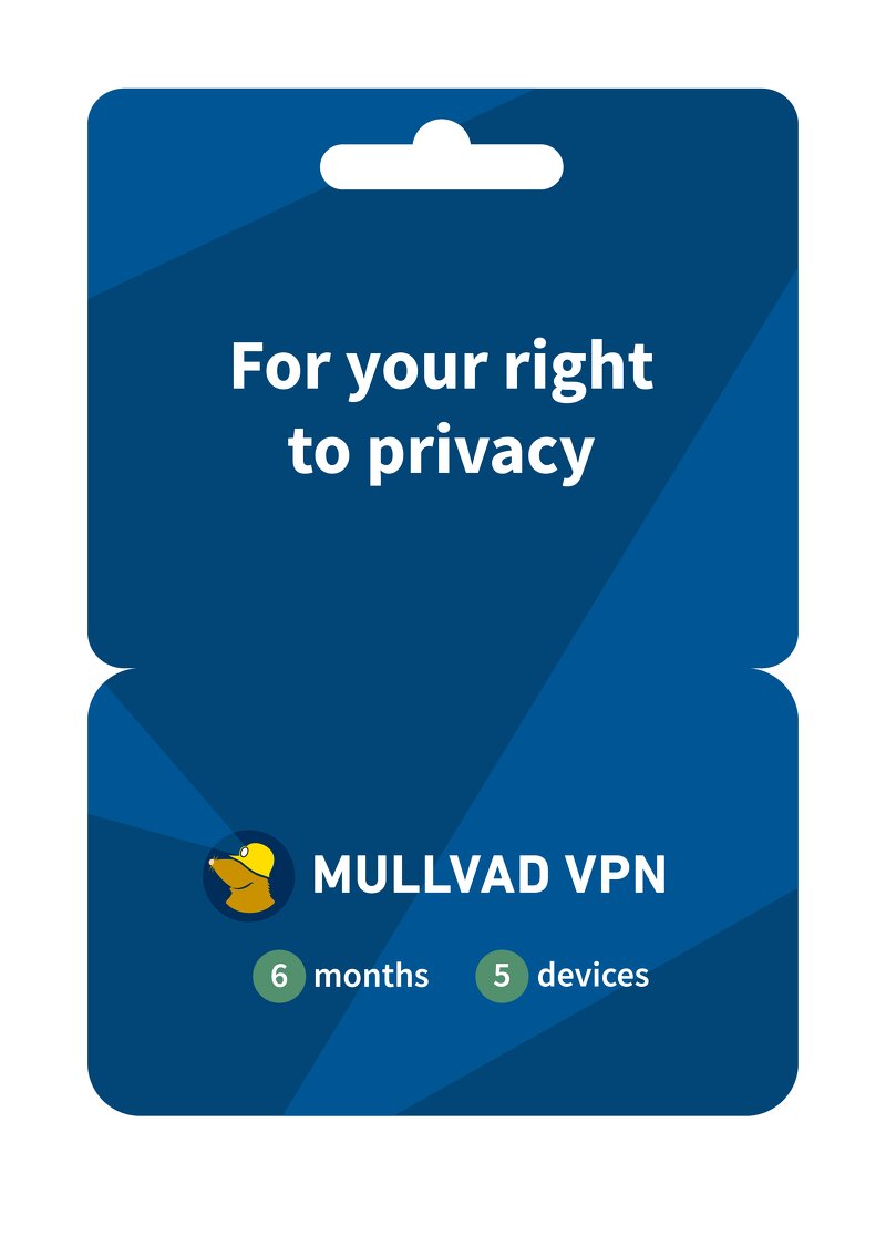 Mullvad VPN 6 månader / 5 användare