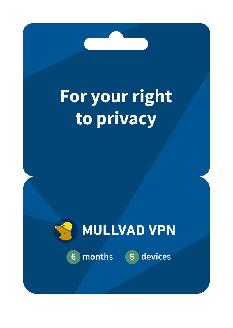 Mullvad VPN 6 månader / 3 användare - i samarbete med ESET