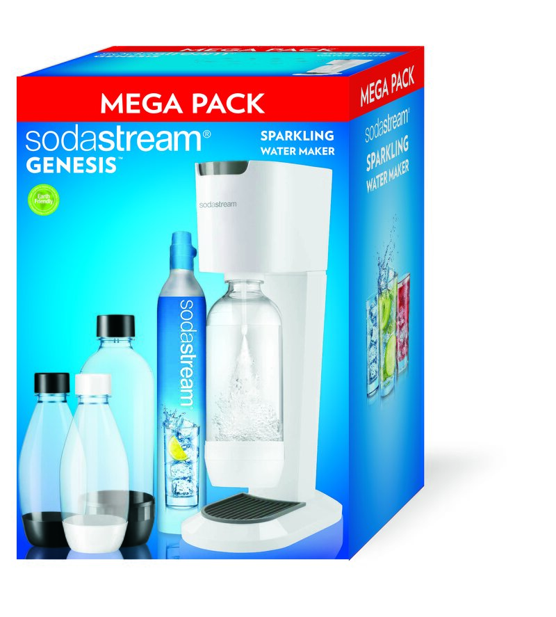 Sodastream Kolsyremaskin Genesis White Grey Megapack (inkl Gaspatron)