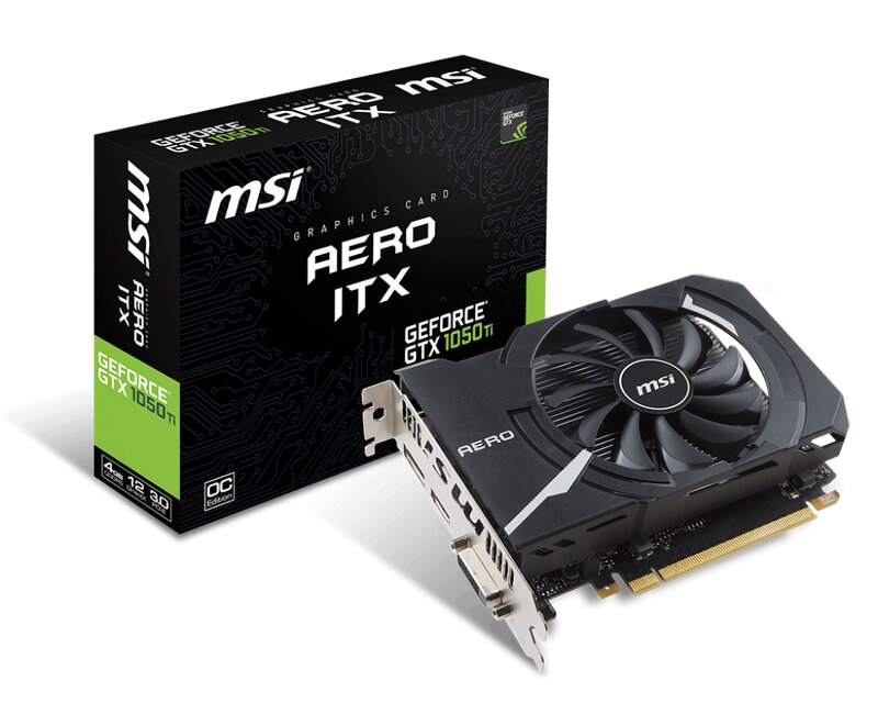 MSI GeForce GTX 1050 Ti AERO ITX 4G OCV1 (GEFORCE GTX 1050 TI AERO ITX 4G OCV1)