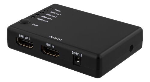 Deltaco HDMI Splitter 1 input – 4 output