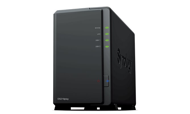 Synology DiskStation DS218play- 2 fack / 1,4 GHz Quad Core / 1 GB RAM / x LAN /