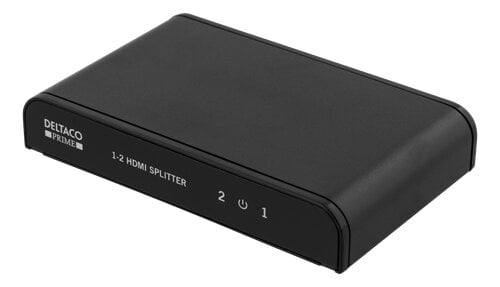DELTACO PRIME HDMI-splitter 1 enhet till 2 skärmar HDMI 2.0 4K UltraHD 3D HDCP 2.2 svart