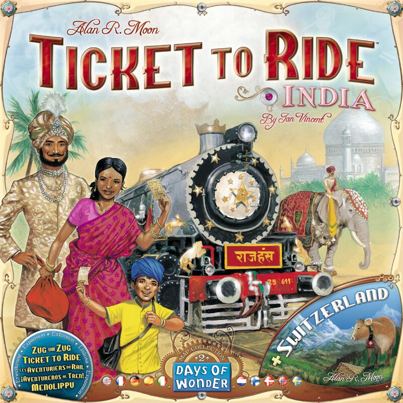 Ticket To Ride Map Collection No 2 – India & Switzerland Expansion (Nordic+Eng)