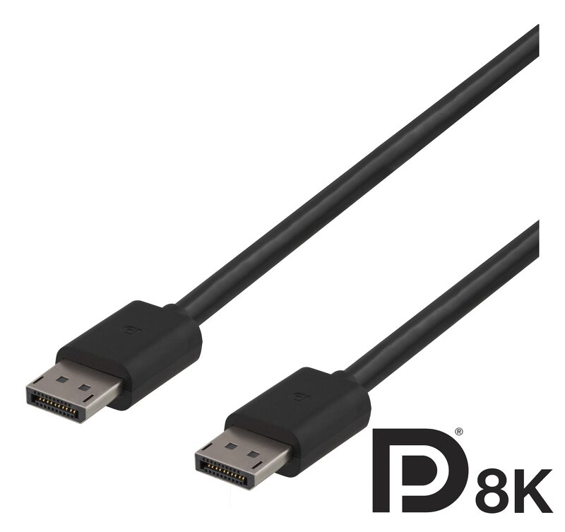 Deltaco DisplayPort 1.4-kabel Svart – 2m