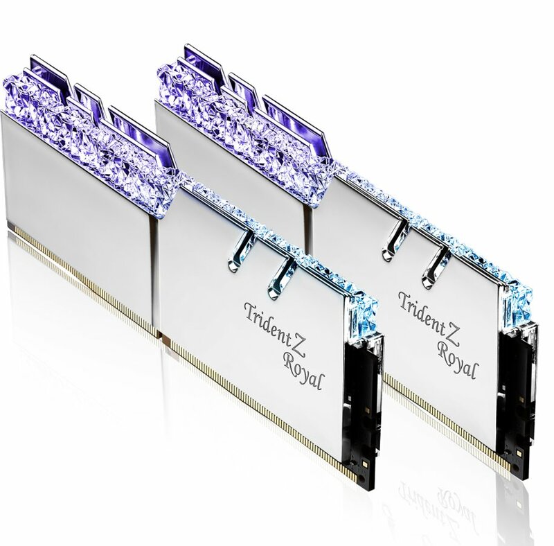 G.Skill Trident Z Royal RGB Silver 16GB (2x8GB) / 3200MHz / DDR4 / CL16 / F4-3200C16D-16GTRS