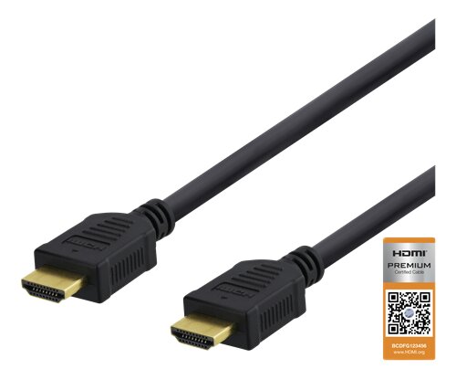Deltaco High-Speed Premium HDMI-kabel / 2m – Svart