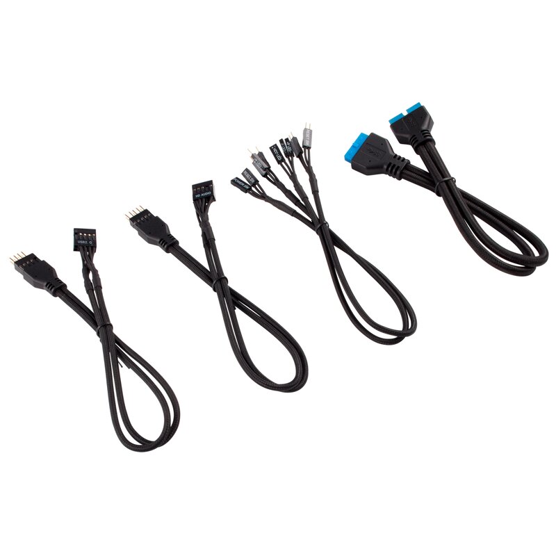 Corsair Premium Sleeved I/O Cable Extension Kit, Black