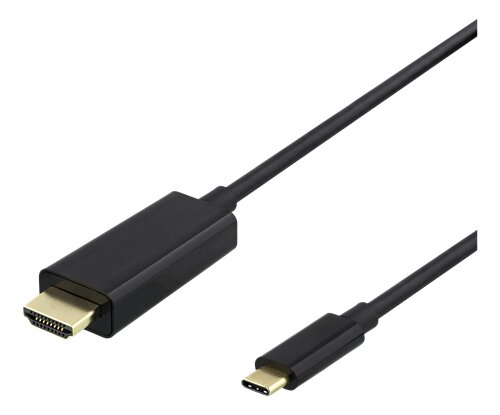 Deltaco USB-C till HDMI-kabel / 1m – Svart