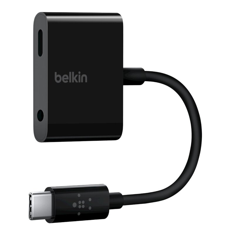 Belkin USB-C Audio + Laddningsadapter – Svart