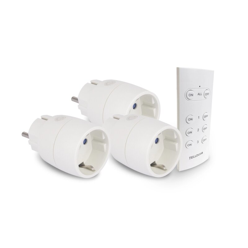 Telldus - Fjärrstyrda uttag Slim 433Mhz / 3-Pack