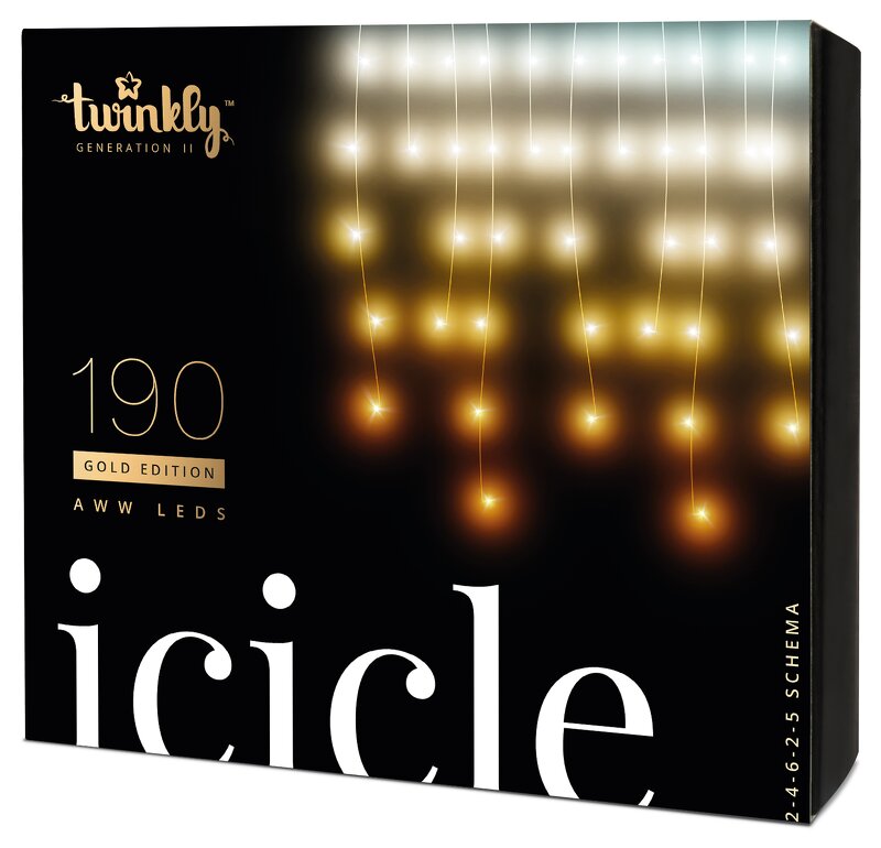 Twinkly Icicle Gold Edition 190 AWW LEDs – Generation II