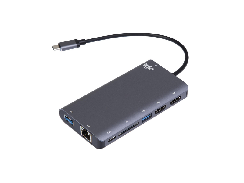 Product Image for iiglo USB-C Multiport Dual Screen Dock - Space Grey