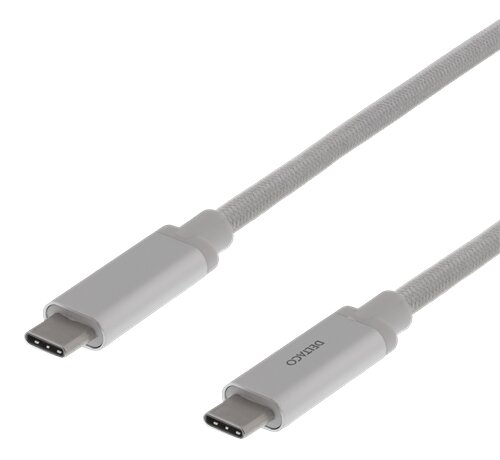 Deltaco USB 3.1 kabel, Typ C - Typ C, Gen 2, 0.5m - Grå