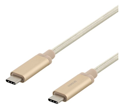 Deltaco USB 3.1 kabel, Typ C - Typ C, Gen 2, 0.5m - Guld